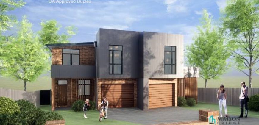 DA Approved Duplex site 968 sqm 20m Frontage.
