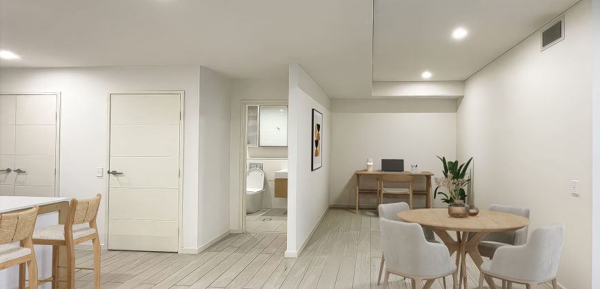 North Aspect, Designer One Bedroom + Study Apartment in Coveted Riverside Precinct