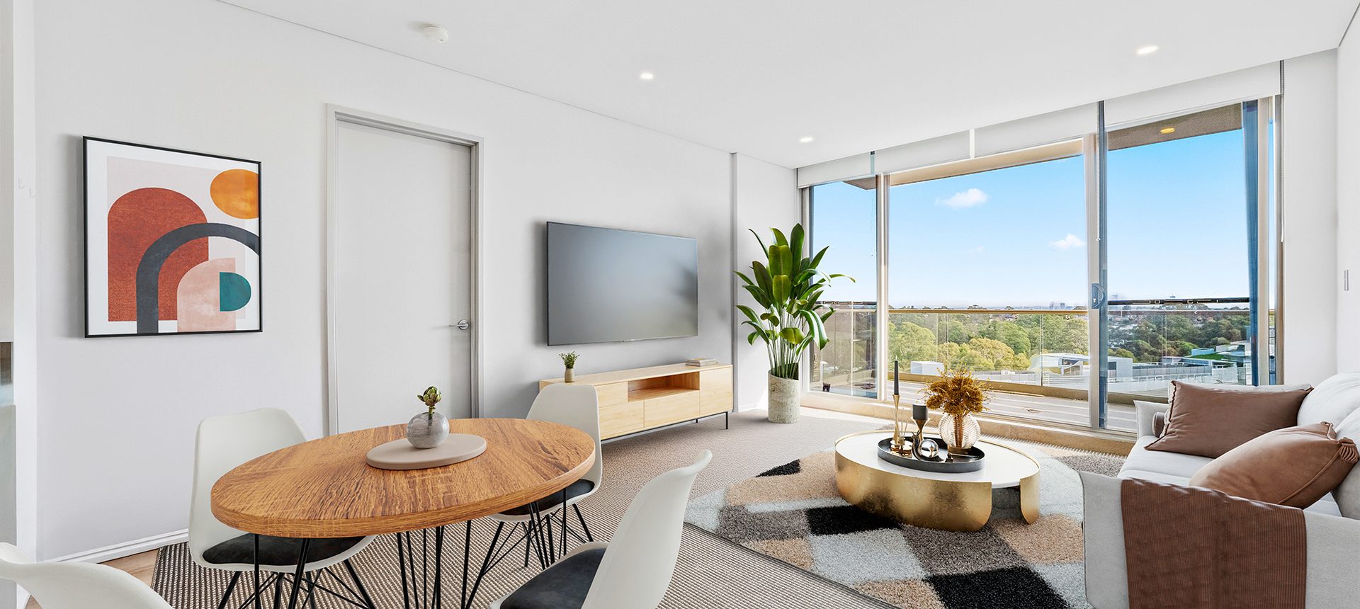 Modern 2-Bedroom Apartment with District Views in a Peaceful Setting
